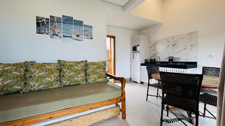 Loft para 5 pessoas na rua da praia, pet friendly!