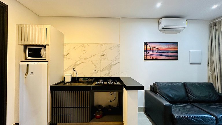 Loft para 3 pessoas na rua da praia, pet friendly!