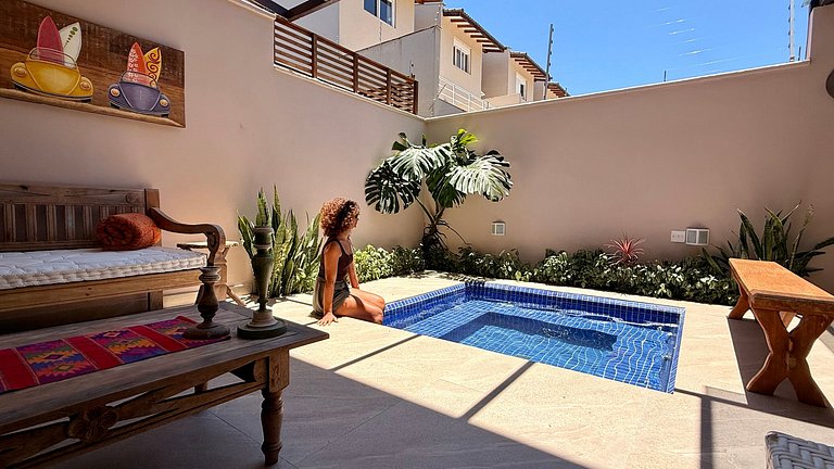 Casa com jacuzzi a 100m do mar, Juquehy.